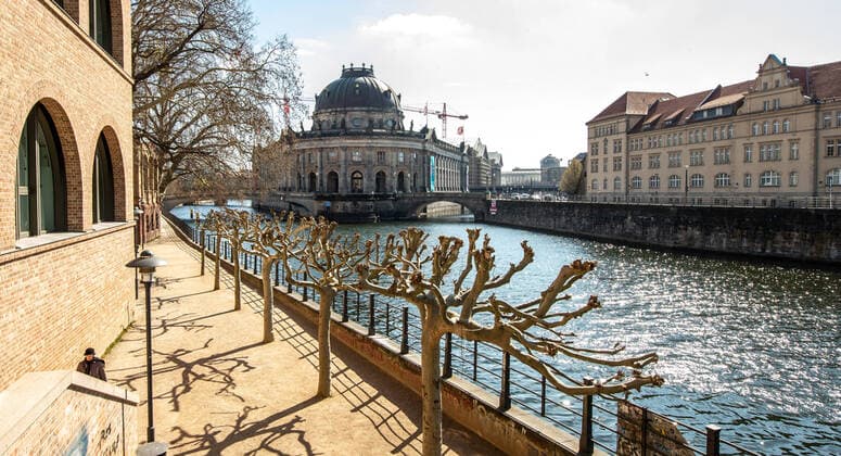 Bode Museum in Berlin Berlin, 01 04 2020, Bode Museum in springtime with sunshine Because of the coronavirus, the Berlin museums will remain closed for the time being Berlin Berlin Germany Museum Island