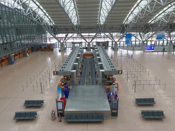 No people during the corona crisis at Hamburg Airport 01 04 2020