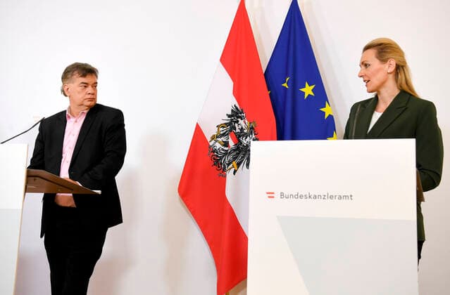 Vienna 01 04 2020, Federal Chancellery, Vienna, AUT, Current developments on corona disease in Austria, press conference on the subject, measures to secure location and employmentabout the coronavirus pandemic Federal Chancellery in Vienna, Austria on 2020 04 01  EP_Pool