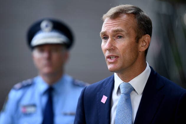 GLADYS BEREJIKLIAN CORONAVIRUS PRESSER, NSW Minister for Planning and Public Spaces Rob Stokes speaks to the media during a press conference outside the RFS Headquarters in Sydney, Thursday, April 2, 2020. ( NO ARCHIVING, EDITORIAL USE ONLY, NO USE IN BOOKS WITHOUT CONSENT SYDNEY NSW AUSTRALIA  Copyright: xJOELxCARRETTx 20200402001461320737