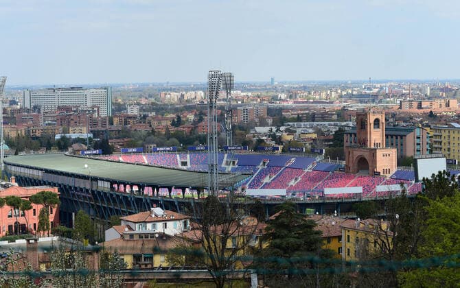 (200401) -- BOLOGNA, April 1, 2020 (Xinhua) -- A stadium is seen empty in Bologna, Italy, on April 1, 2020. Italy registered a total of 110,574 COVID-19 cases as of Wednesday, and the death toll stood at 13,155, according to fresh figures released by the country s Civil Protection Department managing the national emergency response. (Photo by Gianni Schicchi Xinhua) ITALY-BOLOGNA-COVID-19-CASES 