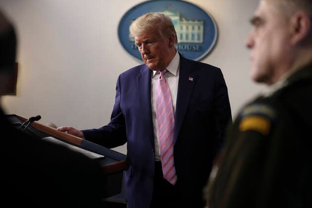 April 1, 2020, Washington, District of Columbia, USA: United States President Donald J. Trump participates in the daily briefing on the novel coronavirus, COVID-19, in the Brady Press Briefing Room of the White House on April 1, 2020 in Washington, DC Washington USA - ZUMAs152 20200401_zaa_s152_022 Copyright: xOliverxContrerasx