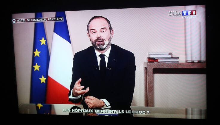 NEWS : Soiree Face a la Crise du Coronavirus sur TF1 en presence de Edouard Philippe - Paris -02 04 2020 NEWS : Debat TV - Edouard Philippe Paris - 02 04 2020 JonathanRebboah Panoramic  PESRK24022012