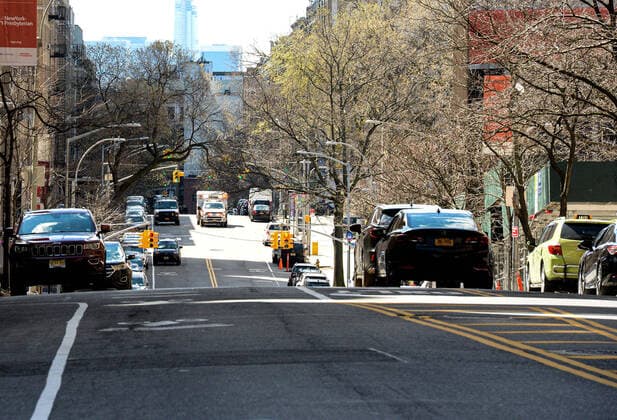 April 2, 2020, New York Manhattan, USA: Ambulance traveling to the empty streets of NYC 04 02 20 NewYork-Presbyterian Columbia University Medical Center. 622 West 168th Street New York Manhattan. New York Manhattan USA - ZUMAs252 20200402_znp_s252_013 Copyright: xMarcusxSantosx