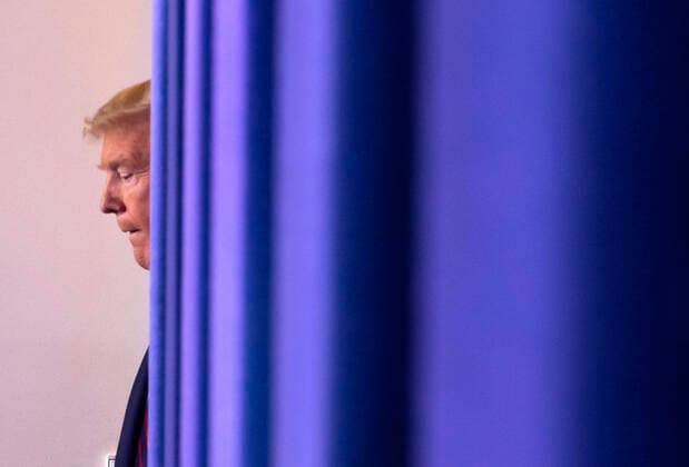 United States President Donald J. Trump arrives for a Coronavirus briefing at the White House on Thursday, April 2, 2020 in Washington, DC. Due to the COVID-19 pandemic, at least 5,700 people have died in the United States with more than 200,000 infected. More than 10 million people have lost their jobs in the U.S. in the past two weeks. Copyright: xKevinxDietschx