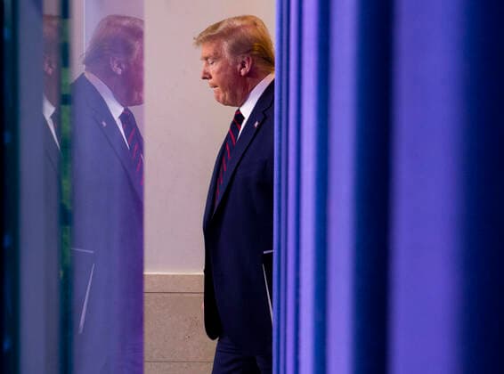 United States President Donald J. Trump arrives for a Coronavirus briefing at the White House on Thursday, April 2, 2020 in Washington, DC. Due to the COVID-19 pandemic, at least 5,700 people have died in the United States with more than 200,000 infected. More than 10 million people have lost their jobs in the U.S. in the past two weeks. Copyright: xKevinxDietschx