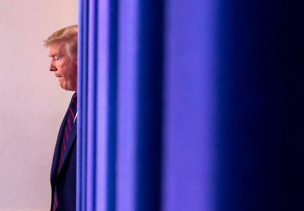 United States President Donald J. Trump arrives for a Coronavirus briefing at the White House on Thursday, April 2, 2020 in Washington, DC. Due to the COVID-19 pandemic, at least 5,700 people have died in the United States with more than 200,000 infected. More than 10 million people have lost their jobs in the U.S. in the past two weeks. Copyright: xKevinxDietschx