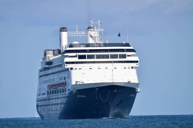 April 2, 2020, Fort Lauderdale, Florida, United States Of America: FORT LAUDERDALE, FL - APRIL 02: COVID-19 -Two Coronavirus-Impacted Cruise Ships the MS Zaandam and MS Rotterdam Cleared to Dock in Port Everglades Florida with dead and sick aboard After Weeks at Sea. While the MS Zaandam arrived first and looked like a ghost ship of death. Seen here the healthy people that were transferred to the MS Rotterdam from the MS Zaandam at sea look joyful as finally a country takes them in on April 2, 2020 at Port Everglades in Fort Lauderdale, Florida..People: MS Rotterdam Fort Lauderdale United States Of America - ZUMAn287 20200402_zaa_n287_129 Copyright: xSMGx