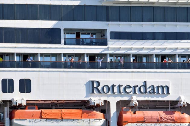 April 2, 2020, Fort Lauderdale, Florida, United States Of America: FORT LAUDERDALE, FL - APRIL 02: COVID-19 -Two Coronavirus-Impacted Cruise Ships the MS Zaandam and MS Rotterdam Cleared to Dock in Port Everglades Florida with dead and sick aboard After Weeks at Sea. While the MS Zaandam arrived first and looked like a ghost ship of death. Seen here the healthy people that were transferred to the MS Rotterdam from the MS Zaandam at sea look joyful as finally a country takes them in on April 2, 2020 at Port Everglades in Fort Lauderdale, Florida..People: MS Rotterdam Fort Lauderdale United States Of America - ZUMAn287 20200402_zaa_n287_165 Copyright: xSMGx