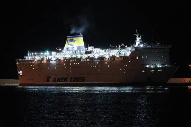 April 2, 2020, Piraeus, Greece: Health authorities monitoring the 383 passengers and crew on a ferry that is in quarantine off the coast of Piraeus said that the number of confirmed Covid-19 cases on board the vessel has jumped to at least 120 from an initial 20..The Greek-owned Eleftherios Venizelos has a crew of 34 people and an international passenger list of 349 shipyard workers who were turned back from a Turkish-backed cruise ship project in Spain when the coronavirus epidemic broke out there, before stopping at Piraeus last week on their way to Turkey, according to some reports. Other reports suggested that the ship was sailing from Turkey to Spain when it stopped at Piraeus on March 22 after two passengers became ill. Piraeus Greece - ZUMAe114 20200402_zaa_e114_003 Copyright: xEurokinissix