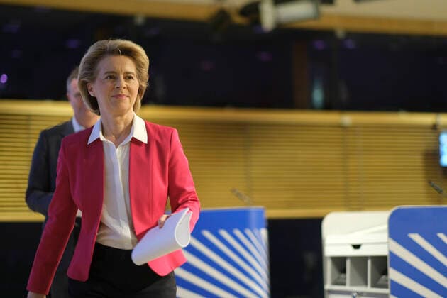 Press conference by the President of the European Commission, Ursula VON DER LEYEN, on SURE (EU partial unemployment program), on the emergency support instrument and on the Coronavirus Response Investment Initiative Plus  NicolasxLandemardx xLexPictorium LePictorium_0227105