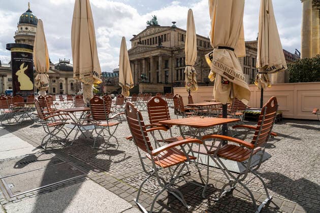 Because of the corona pandemic, squares and streets in Berlin are deserted, including the Gendarmenmarkt in Berlin Mitte Photo Volker Hohlfeld Gendarmenmarkt