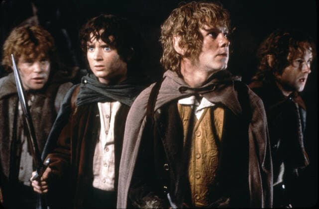 THE LORD OF THE RINGS: THE FELLOWSHIP OF THE RING, Sean Astin, Elijah Wood, Dominic Monaghan, Billy Boyd, 2001 Courtesy Everett Collection !ACHTUNG AUFNAHMEDATUM GESCHÃ„TZT! PUBLICATIONXNOTxINxCANxCHNxFRAxITAxJPNxNORxPOLxRUSxESPxUKxUSA Copyright: xCourtesyxEverettxCollectionx MSDLOOF EC014