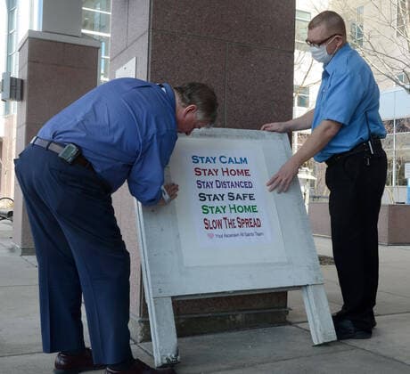 April 3, 2020, Racine, Wisconsin, USA: Signs in support of hospital staff are placed around the campus of Ascension All Saints Hospital in Racine, Wisconsin Friday April 3, 2020. An event Friday evening asks people to come to the campus and flash their car headlights to show their support to the staff. Racine County reported its first COVID-19 death Friday. Racine USA - ZUMAh154 20200403_znp_h154_002 Copyright: xMarkxHertzbergx