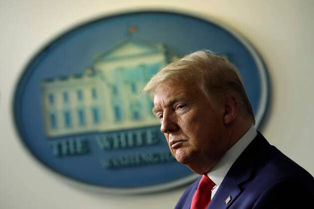 April 3, 2020, Washington, District of Columbia, USA: United States President Donald J. Trump holds a press briefing on the COVID-19 pandemic with members of the Coronavirus Task Force at the White House in Washington on April 3, 2020. .Credit: Pool via CNP Washington USA - ZUMAs152 20200403_zaa_s152_058 Copyright: xYurixGripasx