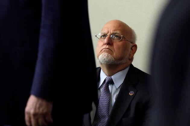 April 3, 2020, Washington, District of Columbia, USA: Director of the Centers for Disease Control and Prevention Dr. Robert Redfield looks at United States President Donald J. Trump during a press briefing on the COVID-19 pandemic with members of the Coronavirus Task Force at the White House in Washington on April 3, 2020. .Credit: Pool via CNP Washington USA - ZUMAs152 20200403_zaa_s152_061 Copyright: xYurixGripasx