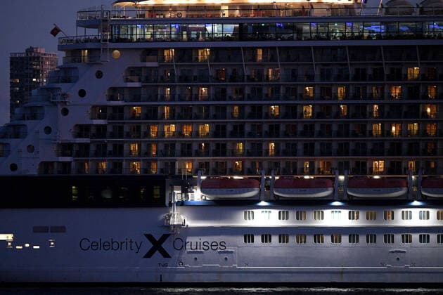 AUSTRALIA CORONAVIRUS COVID-19, Cruise ship Celebrity Solstice is seen in Sydney harbour, Saturday, April 4, 2020. The Australian Government has allowed a number of cruise ships which have been sitting off the NSW coast to come into Sydney Harbour to be replenished before heading back to their home ports. ( NO ARCHIVING, EDITORIAL USE ONLY, NO USE IN BOOKS WITHOUT CONSENT SYDNEY NSW AUSTRALIA  Copyright: xDANxHIMBRECHTSx 20200404001461748289