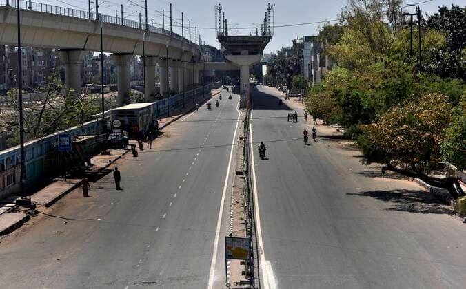 NEW DELHI, INDIA APRIL 4: A nearly empty stretch of the road from Maujpur towards Seelampur on day eleven of the nationwide lockdown to check the spread of coronavirus, on April 4, 2020 in New Delhi, India. (Photo by Mohd Zakir Hindustan Times ) India Goes Into 21 Day Lockdown Due To Coronavirus COVID 19