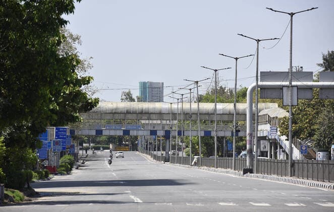 NEW DELHI, INDIA APRIL 4: An emoty stretch along the ITO main road, on day eleven of the nationwide lockdown to check the spread of coronavirus, on April 4, 2020 in New Delhi, India. (Photo by Sonu Mehta Hindustan Times ) India Goes Into 21 Day Lockdown Due To Coronavirus COVID 19