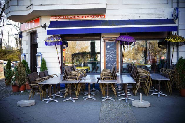 04 04 2020,Berlin,Germany,GER,the city in times of the Corona Pandemic Avtar Indian Restaurant at Stuttgarter Platz