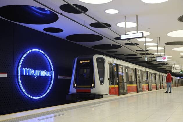 Three new underground station open in Warsaw Three new underground stations have been opened during the coronavirus outbreak on April 04, 2020 in Warsaw, Poland Pictured: Mlynow Underground Station EN_01423401_0063 