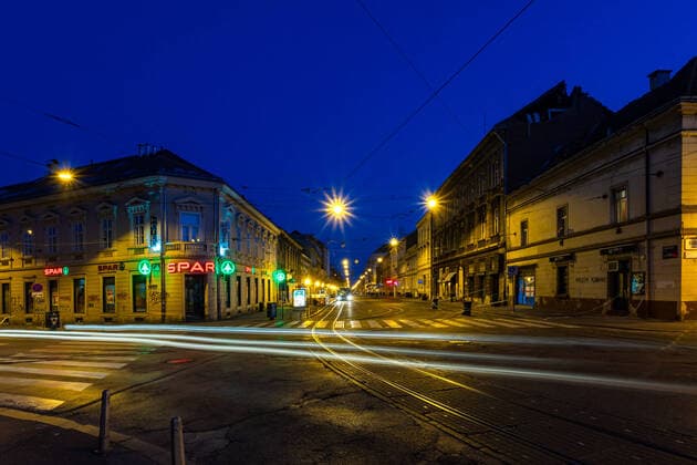 PXL_Desert streets in Zagreb 04.04.2020., Zagreb, Croatia - Desert city center in the evening on Saturday. DavorxPuklavec PIXSELL