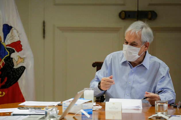Santiago, April 5, 2020 President Sebastian Pinera meets with global coronavirus emergency committee Andres Perez pool Aton Chile, Santiago Chile Aton 409905  Copyright: ANDRESxPEREZ xPOOLx ATONxCHILE