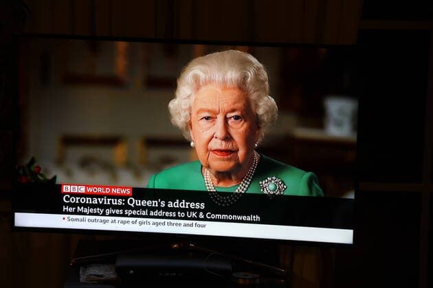 Coronavirus TV speech Queen Elizabeth II, BBC World News