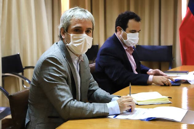 Valparaiso, April 5, 2020 The Minister of the Interior, Gonzalo Blumel, participates in a meeting of coordination for health emergencies in the Municipality of Valparaiso Intendencia de Valparaiso via Aton Chile, Vina del Mar Chile Aton 409971  Copyright: INTENDENCIAxDExVALPARAISOxVIAxATONxCHILE