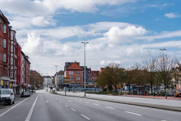 Kiel, Impressions of a deserted city centre of the capital of Schleswig Holstein during the Corona Pandemic Kiel Exerzierplatz Schleswig Holstein Germany