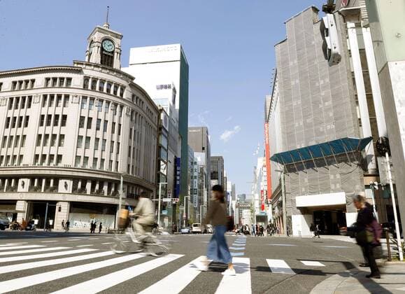 New coronavirus Fewer people than usual walk in Tokyo s Ginza shopping district on April 6, 2020, amid the continued spread of the new coronavirus. 