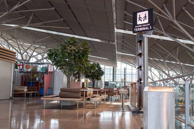 Stuttgart theme photo, stock photo, Stuttgart Airport, closed due to Corona, 06 04 2020 Counter area closed, theme photo, stock photo, Stuttgart Airport, closed due to Corona, 06 04 2020, Copyright: xEibner-Pressefoto SaschaxWaltherx EP_swa