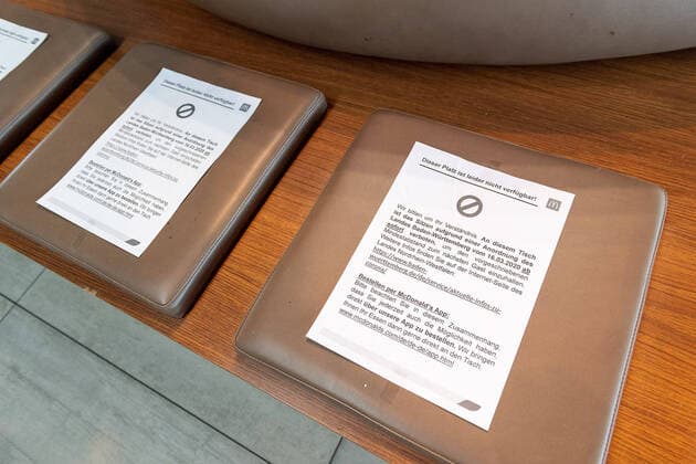 Stuttgart theme photo, stock photo, Stuttgart airport, closed due to Corona, 06 04 2020 Place closed, Mc Donald, theme photo, stock photo, Stuttgart airport, closed due to Corona, 06 04 2020, Copyright: xEibner-Pressefoto SaschaxWaltherx EP_swa