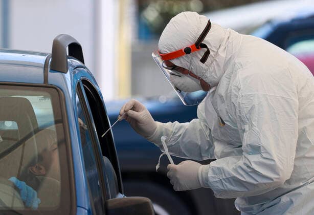 San Giugliano in Campania (NA) San Giuliano Hospital Coronavirus emergency (COVID-19) ASL Napoli 2 North first in Campania to carry out swabs (napolipress Fotogramma, Naples - 2020-04-06) p.s. la foto e utilizzabile nel rispetto del contesto in cui e stata scattata, e senza intento diffamatorio del decoro delle persone rappresentate  Copyright: xnapolipressx xFOTOGRAMMAx