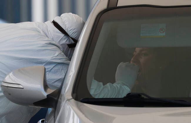 San Giugliano in Campania (NA) San Giuliano Hospital Coronavirus emergency (COVID-19) ASL Napoli 2 North first in Campania to carry out swabs (napolipress Fotogramma, Naples - 2020-04-06) p.s. la foto e utilizzabile nel rispetto del contesto in cui e stata scattata, e senza intento diffamatorio del decoro delle persone rappresentate  Copyright: xnapolipressx xFOTOGRAMMAx