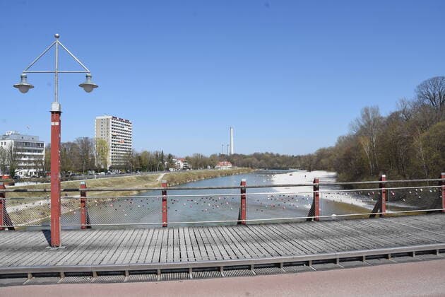 Libes Castle on Thalkirchner Bridge over Isar River Munich 06 04 20 Munich