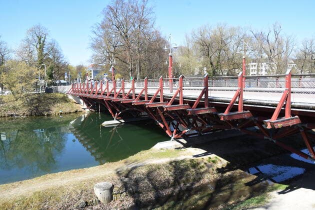 Muehlbach at the Thalkirchner Bridge Munich 06 04 20 Munich