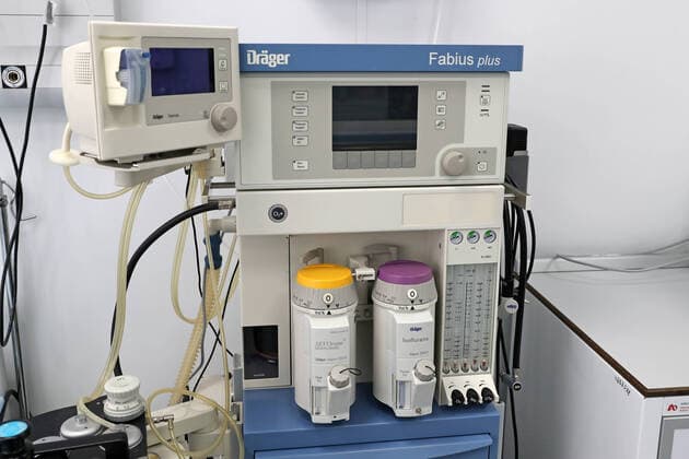 MOSCOW, RUSSIA - APRIL 6, 2020: A Draeger Fabius Plus anaesthetic machine in a building repurposed by Sechenov First Moscow State Medical University as a hospital with a bed capacity of 210, to admit patients suspected of, or diagnosed with, the COVID-19 infection. Vladimir Gerdo TASS  TS0D49AA