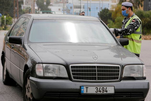 May 7, 2020, Beirut, Beirut, Lebanon: Lebanese policemen wearing a mask as a preventive measure amid fears of the spread of the novel coronavirus disease (COVID-19), in Beirut, Lebanon, on April 6, 2020 Beirut Lebanon - ZUMAap3_ 20200507_zaf_ap3_001 Copyright: xMarwanxTahtahx