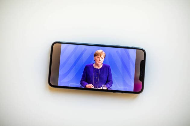 Corona Crisis Statement of the Federal Chancellor Angela Merkel on the current situation of the corona crisis Symbol picture, symbol photo of the school on 6 April 2020 in Dessau, Saxony-Anhalt, Germany