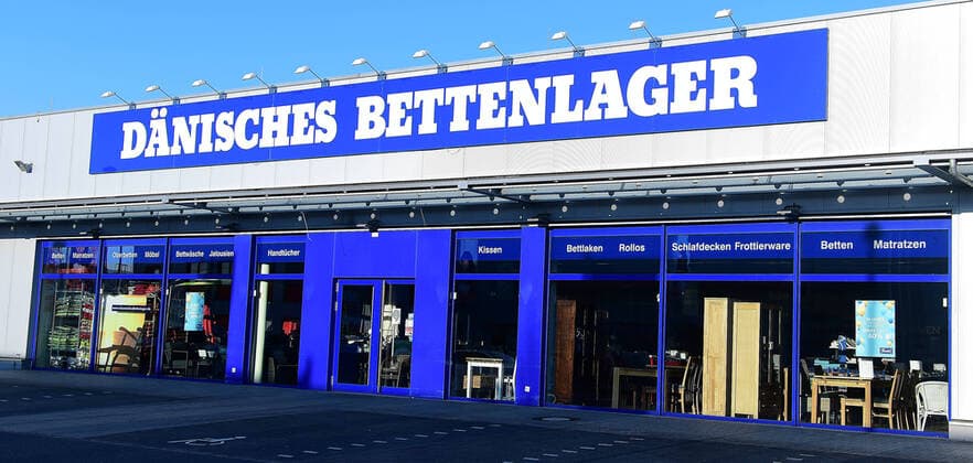 Dänisches Bettenlager on 06 04 2020 in Duisburg The company Dänisches Bettenlager is one of the leading trading companies for mattresses, furnishings and home accessories in Europe It offers more than 4 000 articles in the areas of living, sleeping, furnishing and decorating xRx