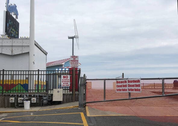 SEASIDE HEIGHTS, NJ - APRIL 6: Public areas closed due to Coronavirus pandemic in Seaside Heights, New Jersey on April 6, 2020. Copyright: xJohnxBarrettx