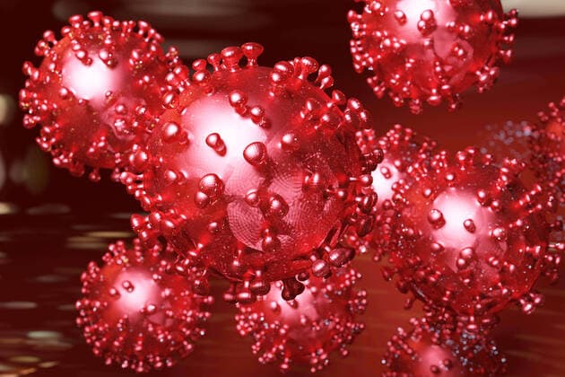 Artistic 3D illustration of the coronavirus 1044005270
