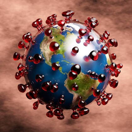 Artistic 3D illustration of the coronavirus 1044005308