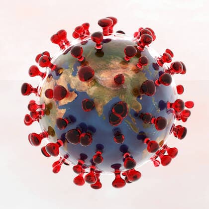 Artistic 3D illustration of the coronavirus 1044005305
