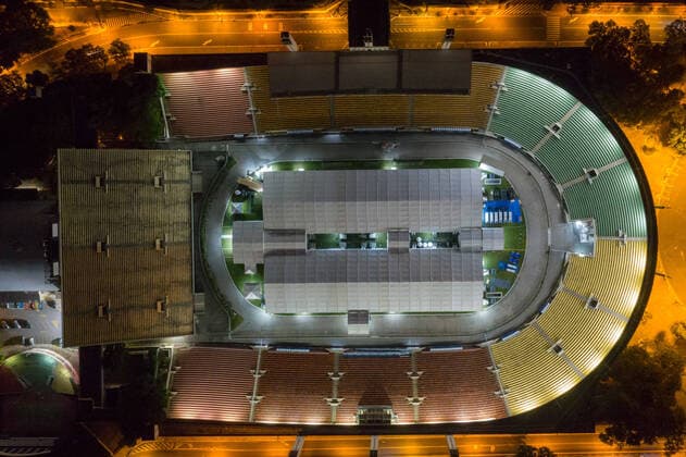 SÃO PAULO, SP - 06.04.2020: FIELD HOSPITAL IN PACAEMBU - Drone photos, taken from the field hospital at the Pacaembu stadium, created for the Covid-19 crisis, in São Paulo, SP. x1902088x  AndrexChaco