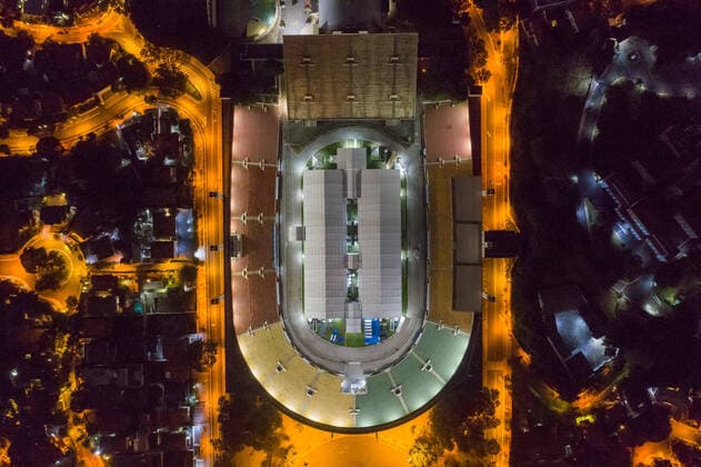 News Bilder des Tages SÃO PAULO, SP - 06.04.2020: FIELD HOSPITAL IN PACAEMBU - Drone photos, taken from the field hospital at the Pacaembu stadium, created for the Covid-19 crisis, in São Paulo, SP. x1902091x  AndrexChaco