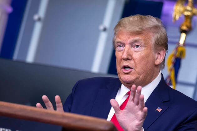 April 6, 2020, Washington, District of Columbia, USA: United States President Donald J. Trump, joined by members of the Coronavirus Task Force, delivers remarks on the COVID-19 pandemic in the James S. Brady Press Briefing Room of the White House in Washington D.C., U.S. on Monday, April 6, 2020. The United States has now reached 10,000 deaths caused by the novel Coronavirus, as officials debate the effectiveness of hydroxychloroquine, a drug used to treat malaria, to also treat the Coronavirus. Credit: CNP Washington USA - ZUMAs152 20200406_zaa_s152_064 Copyright: xStefanixReynoldsx