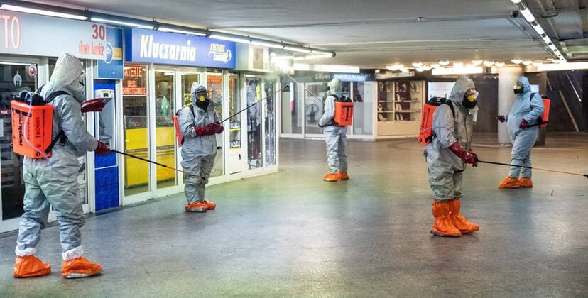 Disinfection of the subway in Warsaw due to the coronavirus outbreak Disinfection of the subway in the city centre due to the coronavirus outbreak on April 07, 2020 in Warsaw, Poland. EN_01418123_3598 