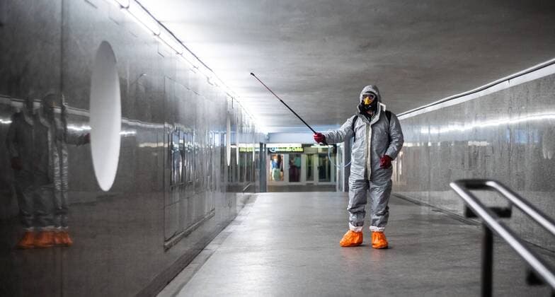 Disinfection of the subway in Warsaw due to the coronavirus outbreak Disinfection of the subway in the city centre due to the coronavirus outbreak on April 07, 2020 in Warsaw, Poland. EN_01418123_3599 